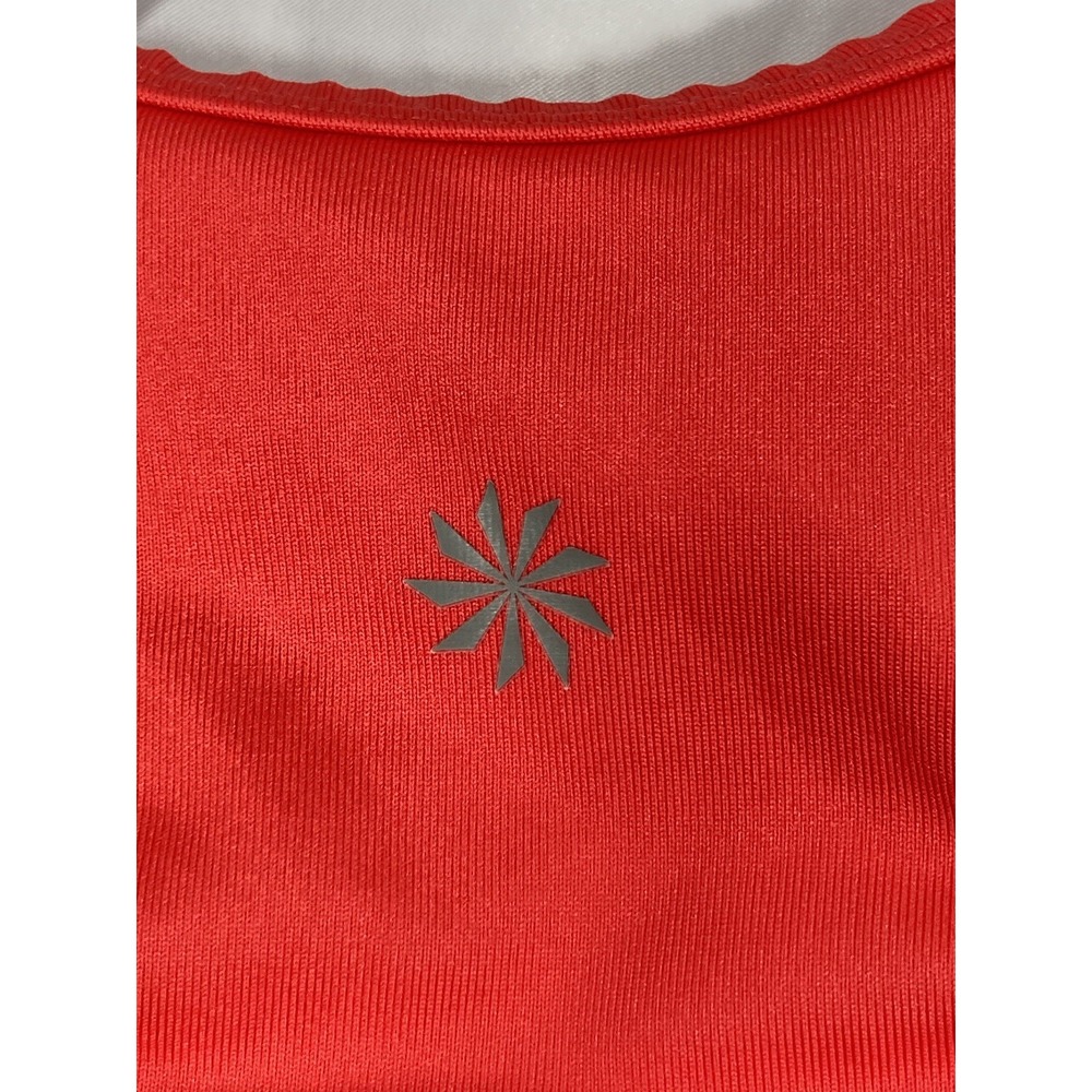 Athleta Side Ruched Racerback Tank Top, Built In Bra, Red Women's Size 38B Gym - Picture 15 of 16